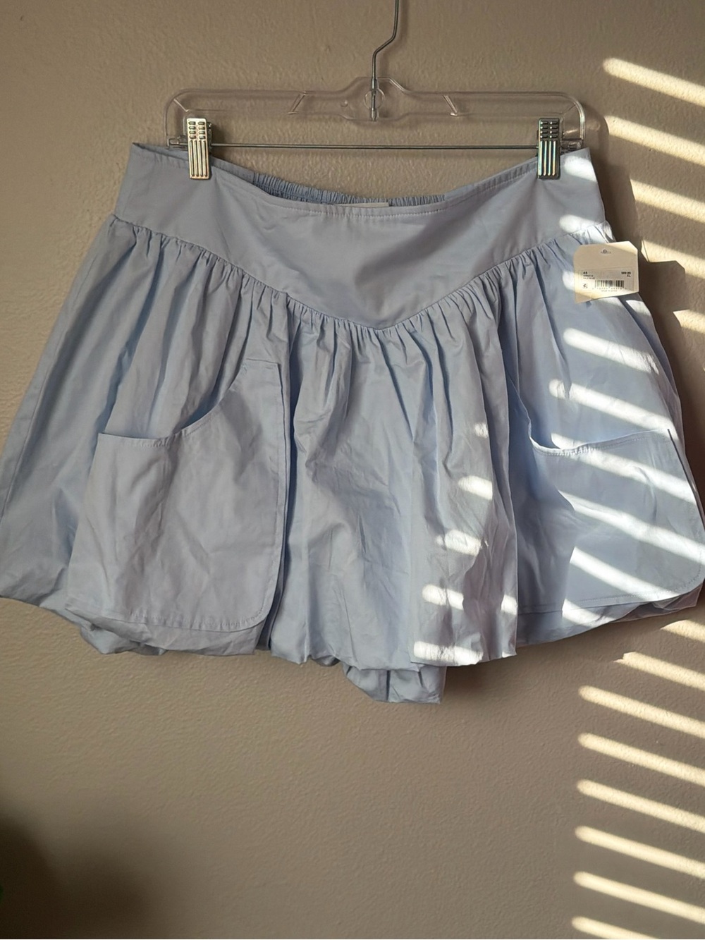 Altar'd State Light Blue Jessica Bubble Mini Skirt With Pockets Women’s XL - Picture 3 of 6